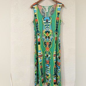 Prelude Women’s Sz Large Colorful Paisley Maxi Dress Stretch
